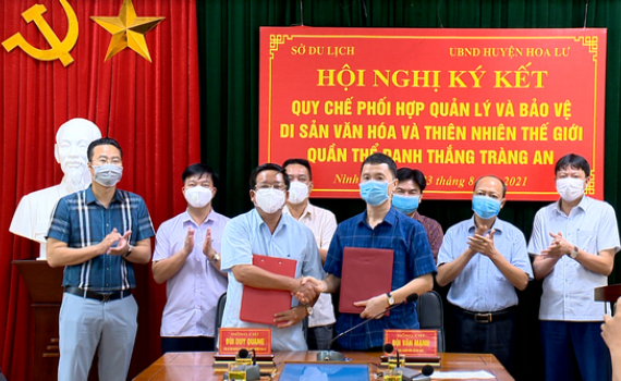 K&yacute; kết quy chế phối hợp quản l&yacute; v&agrave; bảo vệ Di sản Tr&agrave;ng An