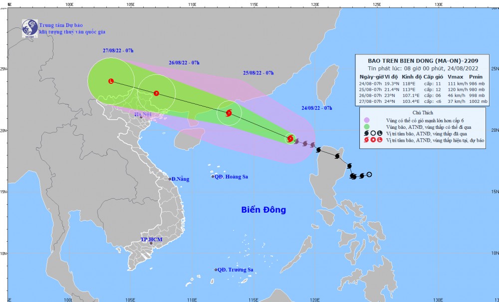 Tin b&atilde;o tr&ecirc;n Biển Đ&ocirc;ng - Cơn b&atilde;o số 3