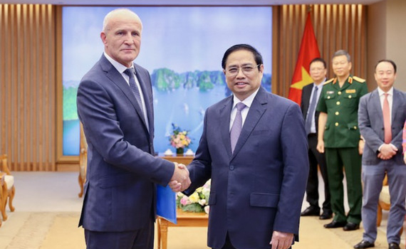 Thủ tướng Phạm Minh Ch&iacute;nh tiếp Đo&agrave;n c&aacute;c nh&agrave; khoa học Nga