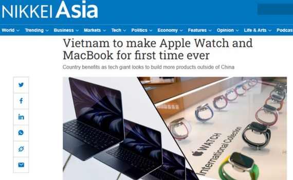 Apple hướng tới sản xuất đồng hồ th&ocirc;ng minh v&agrave; m&aacute;y t&iacute;nh x&aacute;ch tay tại Việt Nam