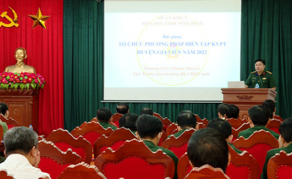 Tập huấn diễn tập khu vực ph&ograve;ng thủ huyện Gia Viễn năm 2022