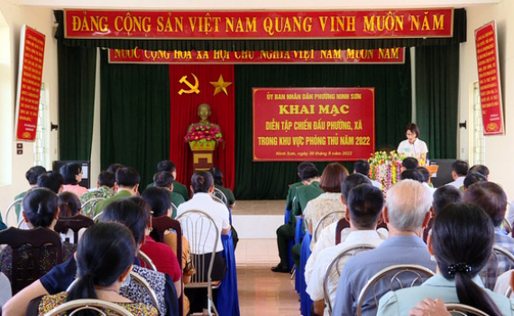 Th&agrave;nh phố Ninh B&igrave;nh tổ chức diễn tập chiến đấu trong khu vực ph&ograve;ng thủ năm 2022