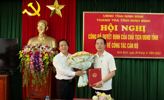 C&ocirc;ng bố quyết định bổ nhiệm Ch&aacute;nh Thanh tra tỉnh