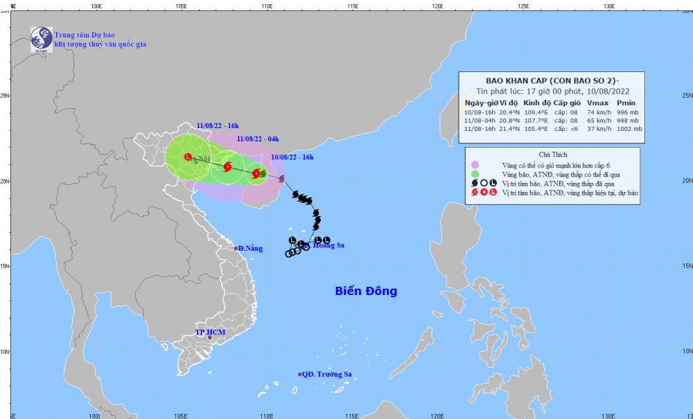 C&ocirc;ng điện của Ban Chỉ huy PCTT v&agrave; TKCN tỉnh Ninh B&igrave;nh về chủ động ứng ph&oacute; với b&atilde;o số 02