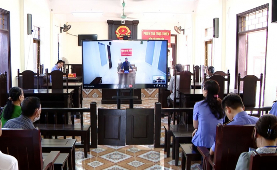 T&ograve;a &aacute;n nh&acirc;n d&acirc;n huyện Y&ecirc;n Kh&aacute;nh x&eacute;t xử trực tuyến đầu ti&ecirc;n