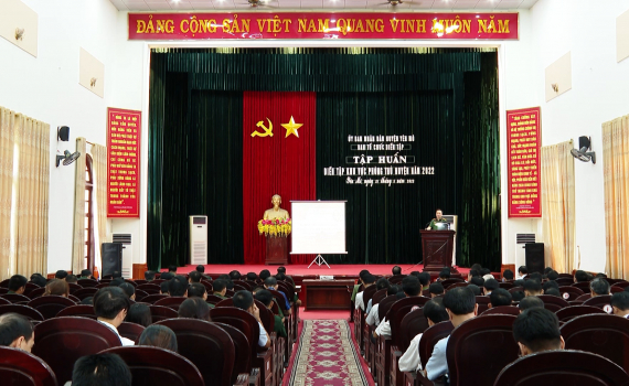 Y&ecirc;n M&ocirc; tập huấn khung diễn tập khu vực ph&ograve;ng thủ huyện năm 2022