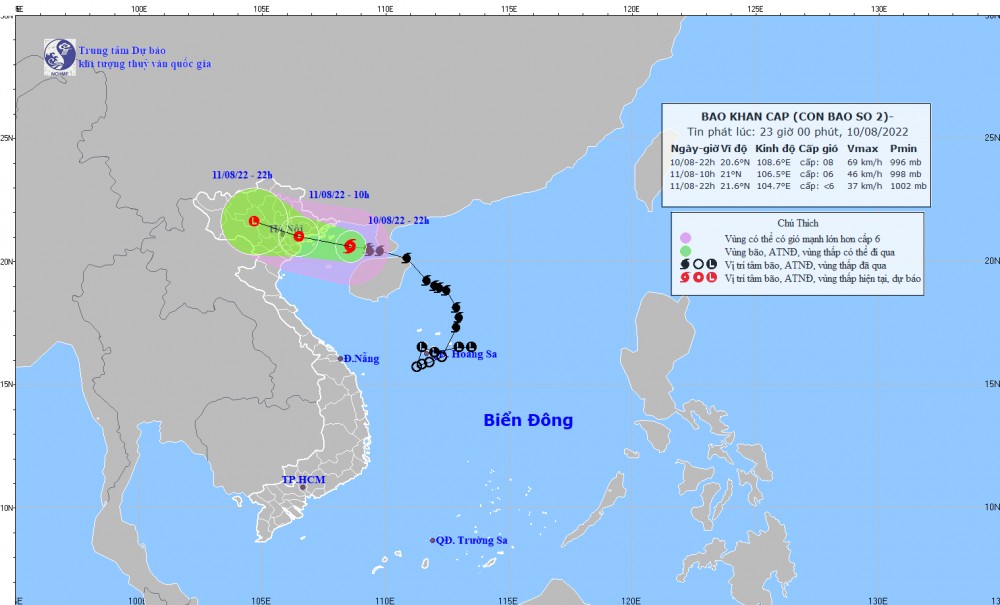 B&atilde;o số 2 cách Quảng Ninh khoảng 150km v&ecirc;̀ phía Đ&ocirc;ng Nam