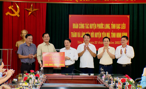 Đo&agrave;n c&ocirc;ng t&aacute;c huyện Phước Long, tỉnh Bạc Li&ecirc;u thăm, l&agrave;m việc tại huyện Y&ecirc;n M&ocirc; v&agrave; Nho Quan