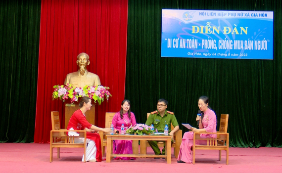 Diễn đ&agrave;n &ldquo;Di cư an to&agrave;n, ph&ograve;ng chống mua b&aacute;n người" tại x&atilde; Gia H&ograve;a