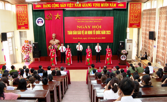  Ng&agrave;y hội to&agrave;n d&acirc;n bảo vệ an ninh Tổ quốc tại Trường Đại học Hoa Lư v&agrave; x&atilde; Ninh Mỹ