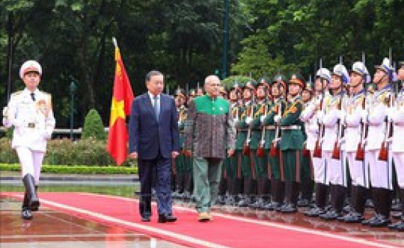 Chủ tịch nước T&ocirc; L&acirc;m chủ tr&igrave; lễ đ&oacute;n Tổng thống Timor-Leste thăm cấp Nh&agrave; nước tới Việt Nam