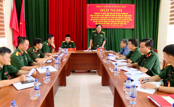 Đảng ủy Qu&acirc;n sự huyện Nho Quan t&ocirc;̉ng k&ecirc;́t 15 năm thực hi&ecirc;̣n Chỉ thị số 590 của Đảng ủy Qu&acirc;n sự Trung ương