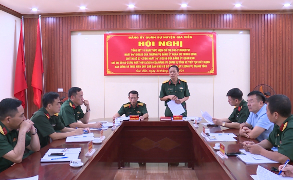 Đảng ủy Qu&acirc;n sự TP Tam Điệp, huyện Gia Viễn, Trung đo&agrave;n 855 tổng kết 15 năm thực hiện Chỉ thị 590 của Đảng ủy Qu&acirc;n sự Trung ương