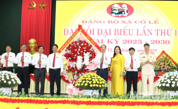 Đồng ch&iacute; Ph&oacute; B&iacute; thư Tỉnh ủy, Chủ tịch Ủy ban MTTQ Việt Nam tỉnh Mai Văn Tuất dự v&agrave; chỉ đạo Đại hội Đảng bộ x&atilde; Cổ Lễ, nhiệm kỳ 2025-2030
