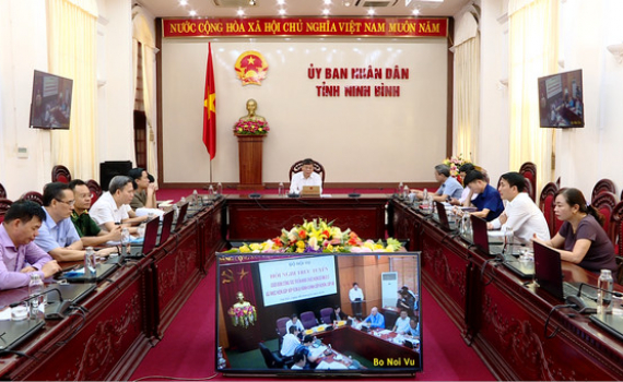 Hội nghị giao ban trực tuyến c&ocirc;ng t&aacute;c thực hiện sắp xếp đơn vị h&agrave;nh ch&iacute;nh cấp huyện, x&atilde;