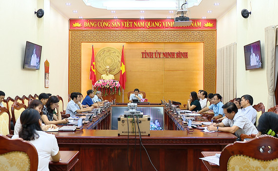 Hội nghị trực tuyến qu&aacute;n triệt một số th&ocirc;ng b&aacute;o, chỉ thị của Ban B&iacute; thư