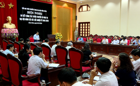 Sơ kết c&ocirc;ng t&aacute;c tuy&ecirc;n truyền v&agrave; phục vụ Đại hội Đảng bộ c&aacute;c cấp nhiệm kỳ 2020 -2025