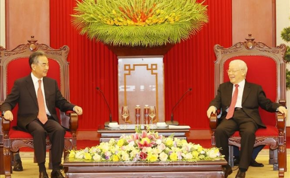 Tổng B&iacute; thư Nguyễn Ph&uacute; Trọng tiếp Ủy vi&ecirc;n Quốc vụ, Bộ trưởng Bộ Ngoại giao Trung Quốc