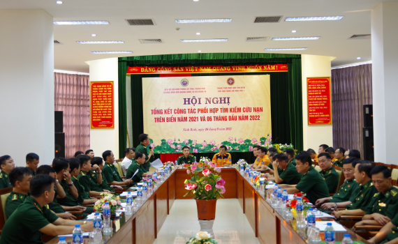 Tổng kết c&ocirc;ng t&aacute;c phối hợp t&igrave;m kiếm cứu nạn tr&ecirc;n biển năm 2021 v&agrave; 06 th&aacute;ng đầu năm 2022