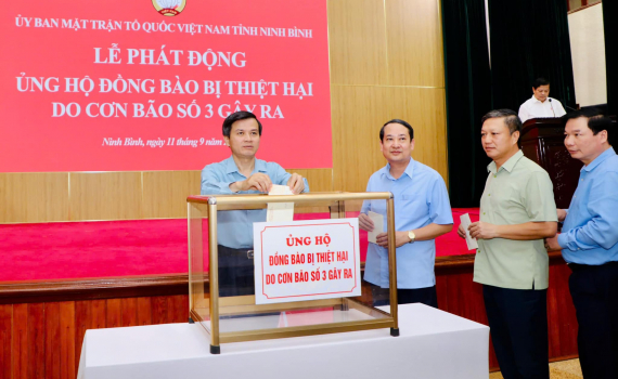 Ủy ban MTTQ Việt Nam tỉnh Ninh B&igrave;nh ph&aacute;t động ủng hộ đồng b&agrave;o bị thiệt hại do cơn b&atilde;o số 3 g&acirc;y ra