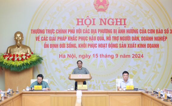 Thủ tướng chủ tr&igrave; Hội nghị khắc phục hậu quả b&atilde;o với 4 mục ti&ecirc;u lớn