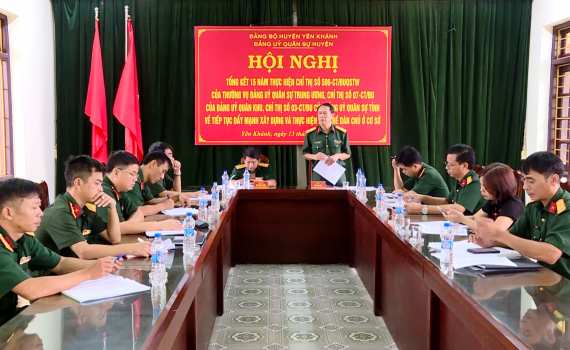 Đảng ủy Qu&acirc;n sự huyện Y&ecirc;n Kh&aacute;nh tổng kết 15 năm thực hiện Chỉ thị số 590 của Đảng ủy Qu&acirc;n sự Trung ương