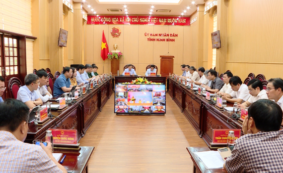 Hội nghị trực tuyến triển khai c&aacute;c biện ph&aacute;p cấp b&aacute;ch khắc phục hậu quả b&atilde;o số 3