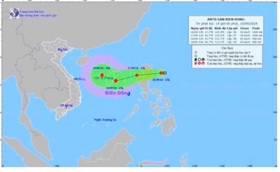  C&ocirc;ng t&aacute;c ứng ph&oacute; với &aacute;p thấp nhiệt đới gần Biển Đ&ocirc;ng 