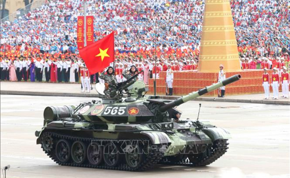 C&aacute;c khối xe, ph&aacute;o qu&acirc;n sự diễu binh Kỷ niệm 80 năm Quốc kh&aacute;nh 2/9