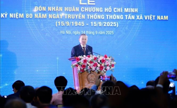 Tổng B&iacute; thư T&ocirc; L&acirc;m: Th&ocirc;ng tấn x&atilde; Việt Nam tiếp tục khẳng định vai tr&ograve; l&agrave; cơ quan th&ocirc;ng tin chiến lược, tin cậy của Đảng v&agrave; Nh&agrave; nước