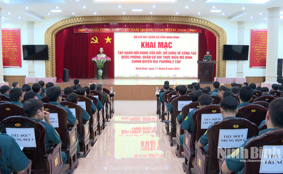 Khai mạc tập huấn nội dung sửa đổi, bổ sung về c&ocirc;ng t&aacute;c quốc ph&ograve;ng, qu&acirc;n sự địa phương