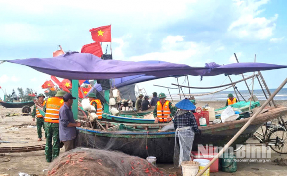 Ban Chỉ huy BĐBP tỉnh quyết liệt triển khai c&ocirc;ng t&aacute;c ph&ograve;ng, chống si&ecirc;u b&atilde;o số 9