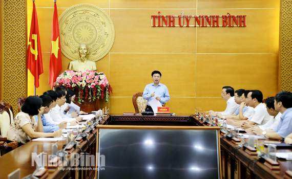Thường trực Tỉnh ủy l&agrave;m việc với Ban Nội ch&iacute;nh Tỉnh ủy
