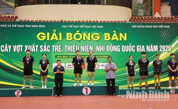 Bế mạc Giải B&oacute;ng b&agrave;n c&aacute;c c&acirc;y vợt xuất sắc trẻ, thiếu ni&ecirc;n, nhi đồng quốc gia năm 2026