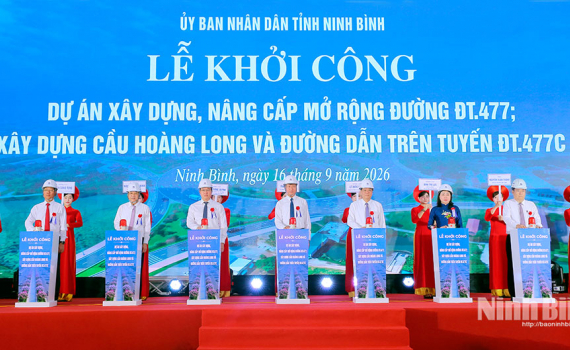 Khởi c&ocirc;ng Dự &aacute;n x&acirc;y dựng, n&acirc;ng cấp mở rộng đường ĐT.477; x&acirc;y dựng cầu Ho&agrave;ng Long v&agrave; đường dẫn tr&ecirc;n tuyến ĐT.477C