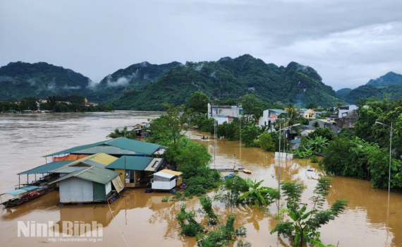 Mực nước tr&ecirc;n s&ocirc;ng Ho&agrave;ng Long v&agrave; s&ocirc;ng Đ&aacute;y tiếp tục l&ecirc;n, cảnh b&aacute;o nguy cơ ngập lụt v&ugrave;ng trũng thấp