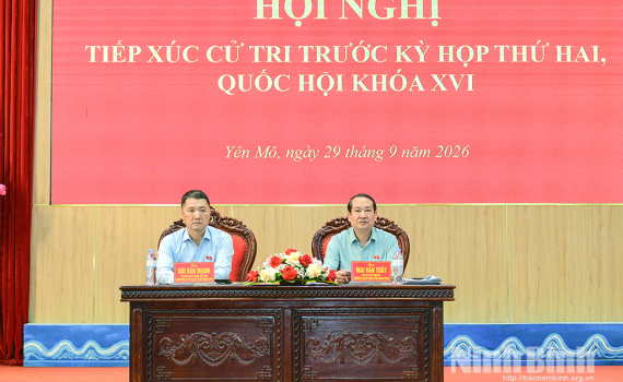 Đo&agrave;n đại biểu Quốc hội tỉnh Ninh B&igrave;nh tiếp x&uacute;c cử tri x&atilde; Y&ecirc;n M&ocirc; trước kỳ họp thứ 2, Quốc hội kh&oacute;a XVI