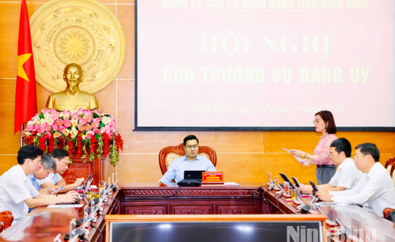 Ban Thường vụ Đảng ủy c&aacute;c cơ quan Đảng tỉnh thảo luận, cho &yacute; kiến v&agrave;o một số nội dung thuộc thẩm quyền