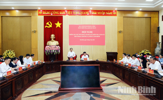 Đo&agrave;n kiểm tra, gi&aacute;m s&aacute;t số 237 của Bộ Ch&iacute;nh trị, Ban B&iacute; thư th&ocirc;ng qua dự thảo b&aacute;o c&aacute;o kết quả kiểm tra, gi&aacute;m s&aacute;t (đợt 3) năm 2026 đối với Ban Thường vụ Tỉnh ủy Ninh B&igrave;nh