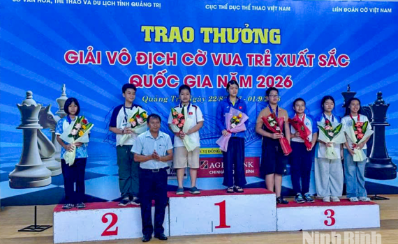 Ninh B&igrave;nh gi&agrave;nh 12 Huy chương tại Giải V&ocirc; địch Cờ vua trẻ xuất sắc Quốc gia năm 2026