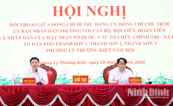 Hội nghị đối thoại giữa l&atilde;nh đạo phường L&yacute; Thường Kiệt với c&aacute;c tầng lớp nh&acirc;n d&acirc;n