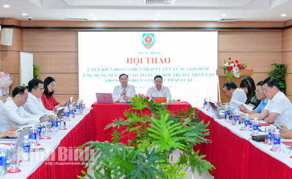 Hội thảo lấy &yacute; kiến ho&agrave;n thiện ph&aacute;p luật v&agrave; c&aacute;c giải ph&aacute;p ứng dụng nền tảng số, mạng x&atilde; hội, tr&iacute; tuệ nh&acirc;n tạo trong phổ biến, gi&aacute;o dục ph&aacute;p luật