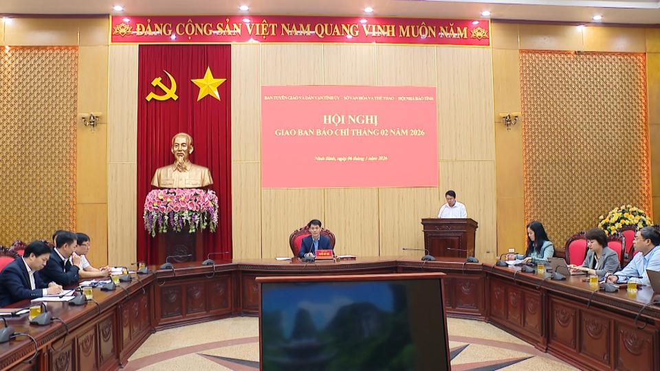 Giao ban c&ocirc;ng t&aacute;c b&aacute;o ch&iacute; th&aacute;ng 2/2026