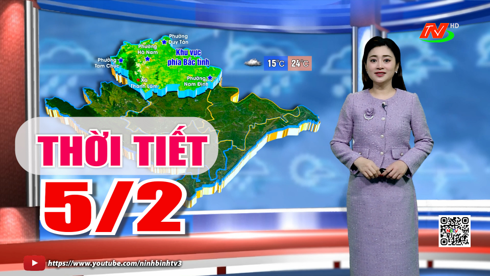 Dự b&aacute;o thời tiết khu vực tỉnh Ninh B&igrave;nh đ&ecirc;m 4, ng&agrave;y 5/2/2026