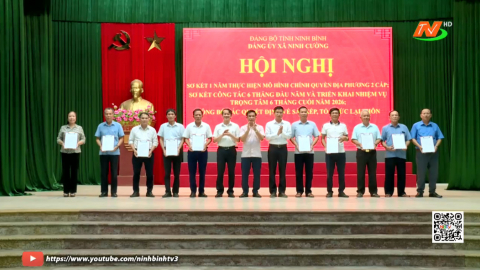 Ninh Cường sơ kết c&ocirc;ng t&aacute;c 6 th&aacute;ng đầu năm v&agrave; c&ocirc;ng bố Nghị quyết về sắp xếp th&ocirc;n