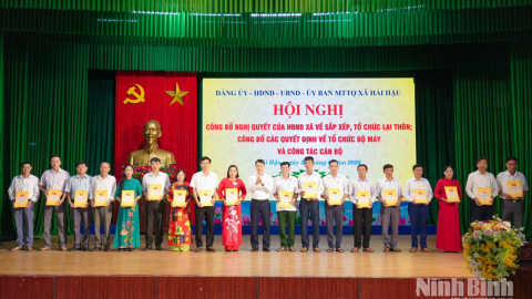 X&atilde; Hải Hậu c&ocirc;ng bố Nghị quyết về sắp xếp th&ocirc;n