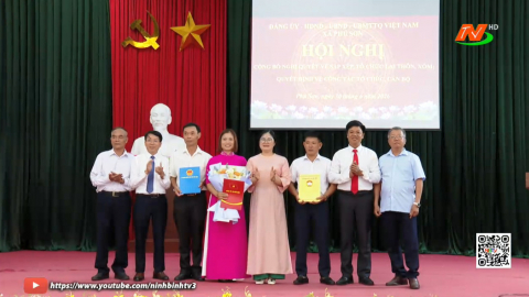 X&atilde; Ph&uacute; Sơn c&ocirc;ng bố Nghị quyết về sắp xếp th&ocirc;n