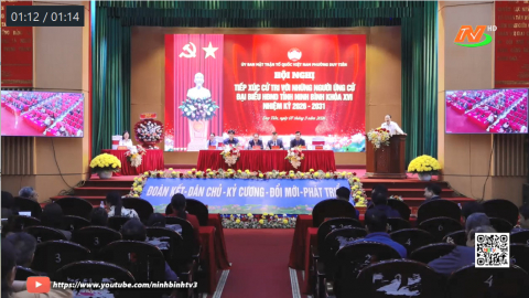 Tiếp x&uacute;c giữa cử tri với người ứng cử Đại biểu hội đồng nh&acirc;n d&acirc;n tỉnh tại phường Duy Ti&ecirc;n