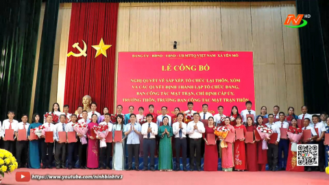 X&atilde; Y&ecirc;n M&ocirc; c&ocirc;ng bố Nghị quyết về sắp xếp th&ocirc;n