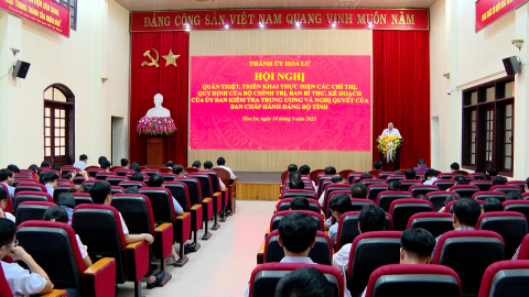 Th&agrave;nh ủy Hoa Lư qu&aacute;n triệt, triển khai c&aacute;c văn bản của Trung ương, của tỉnh ủy